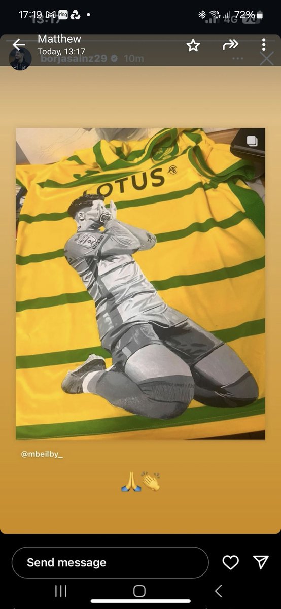 PaulBeilby's tweet image. My son &amp;amp; #lufc fan @ObaeGraphics is currently acrylic painting on football shirts. Just had an order from a Norwich City fan and the player himself has acknowledged it. Anyone wanting artwork doing on a shirt then please give him a shout 👍🏻