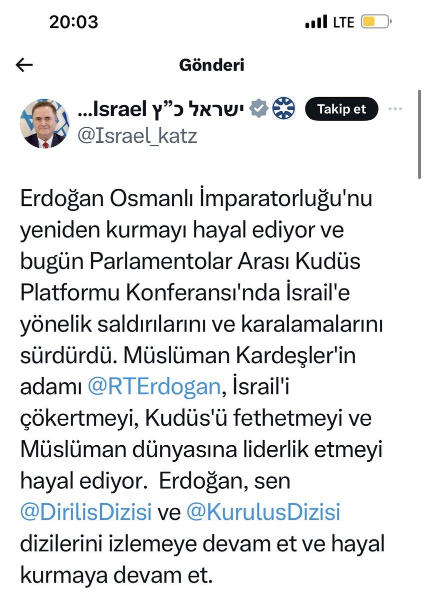 İsrail kabinesi Cumhurbaşkanı Erdoğan’ı hedef almayı sürdürüyor. Siyonizmin hedefindeki adama ve ülkesine tuzak kuranlara içerden destek verenler İsrail’in işbirlikçileridir.