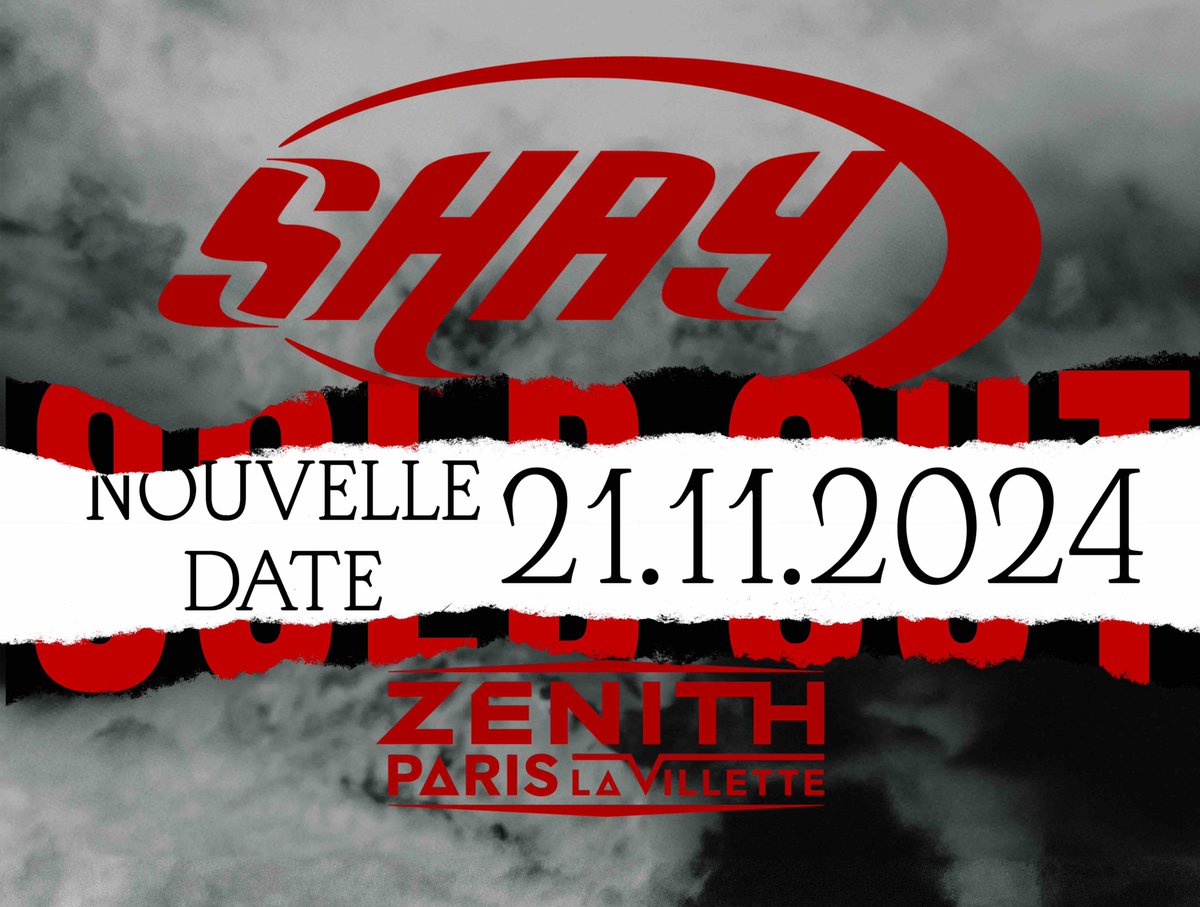 🎟 BILLETTERIE OUVERTE - SHAY 🎟 Sold out immédiat, lancement d'une seconde date pour @shayizi ! 📅 Jeudi 21 novembre 2024 🎟 tinyurl.com/shay-zenithpar…