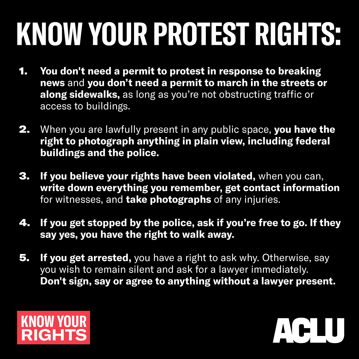 Protesting today? Know your rights.