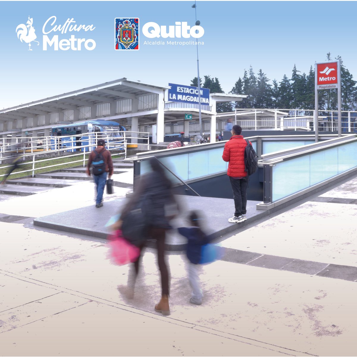 🚇 #ElMetroDeQuitoRenace| 07h00 ¿La conocías? Es nuestra estación Magdalena, es una de las 5 estaciones multimodales que tiene el Metro de Quito, que te conecta con otros medios de transporte público en superficie. ¿Qué otras conoces? #CulturaMetro #QuitoRenace
