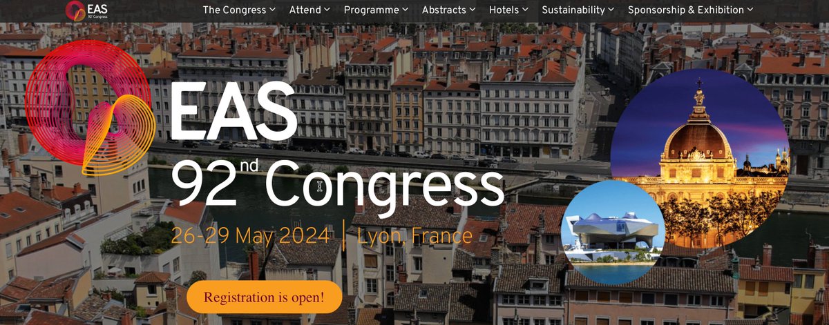 🙌Just one month away from the world's largest event on Atherosclerosis and Cardiovascular Prevention. Don't miss the opportunity to learn, share, and enjoy the #EAS2024 👇👇👇 eas-congress.com/2024/