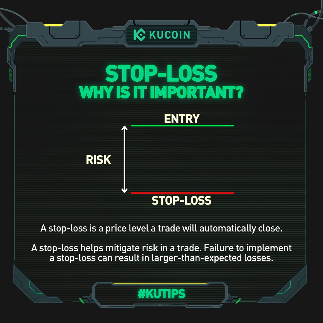 In the wild ride of crypto trading, setting a stop-loss is your seatbelt for safety. 

Safeguard your portfolio against unexpected dips and trade with peace of mind with this simple tool 🛡️

Check out #KuTips for more trading basics by #KuCoin!