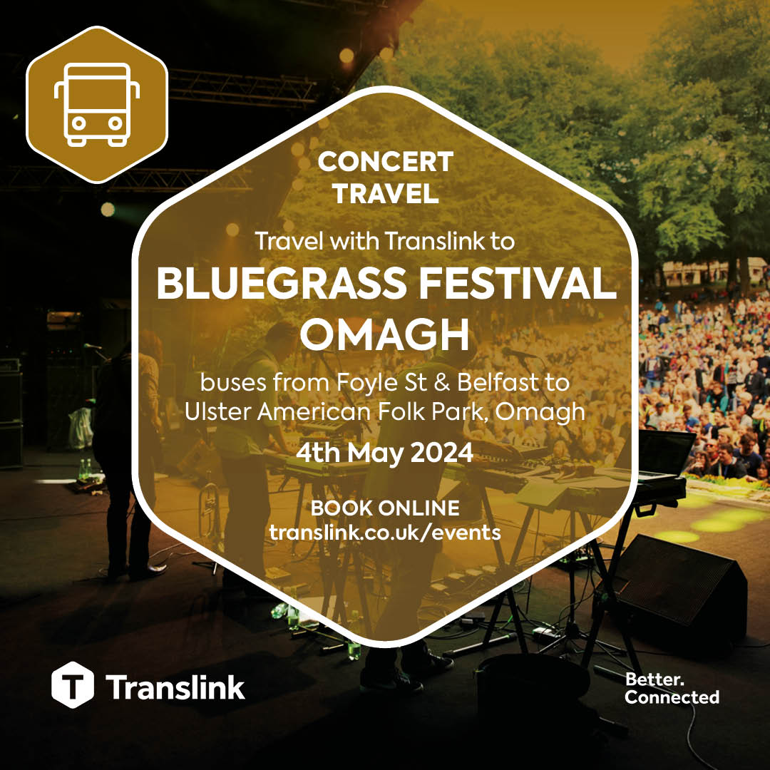 🎵 Heading to @folkparkomagh next month for Bluegrass Omagh 2024? 🚌 Travel with Translink on our bus specials to get you there & back 👉 bit.ly/4cOG90m