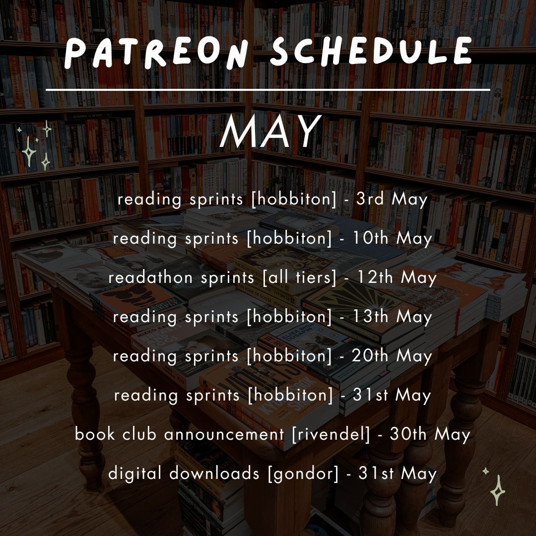 ✨ Reading sprints in May ✨ Every week I host at least one reading sprint with my Patrons, we spend evenings reading, being productive and having a good old chat. If you want to come along and join our super cosy community, we'd love to have you 📚 buff.ly/4dg0zjg