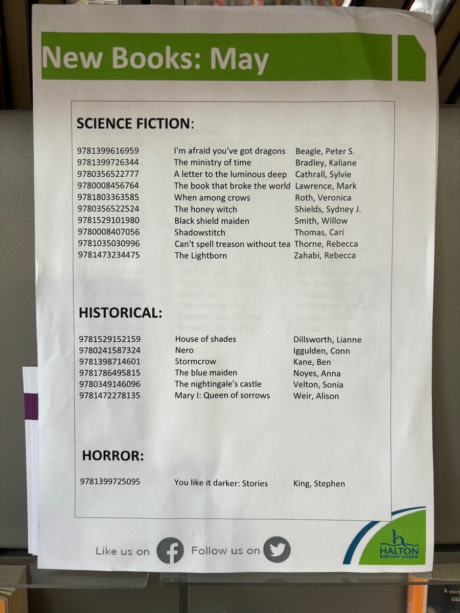 Take a look at new titles coming to Halton Libraries. DA
