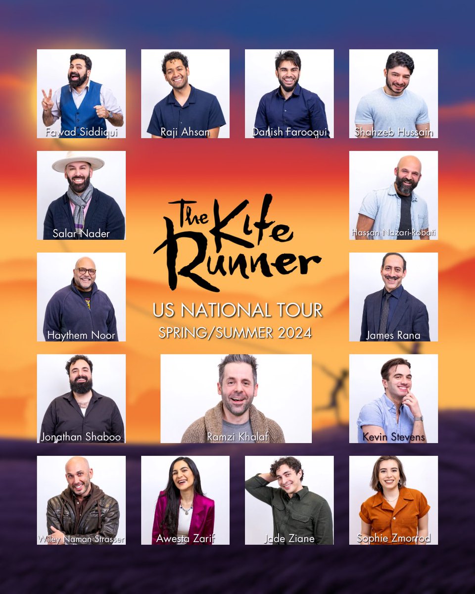 The First US National Tour of The Kite Runner is back to soaring into a city near you next week! We can’t wait to welcome you into our family - where will we be seeing you? 💜🪁 📸: @Rebecca_Mich