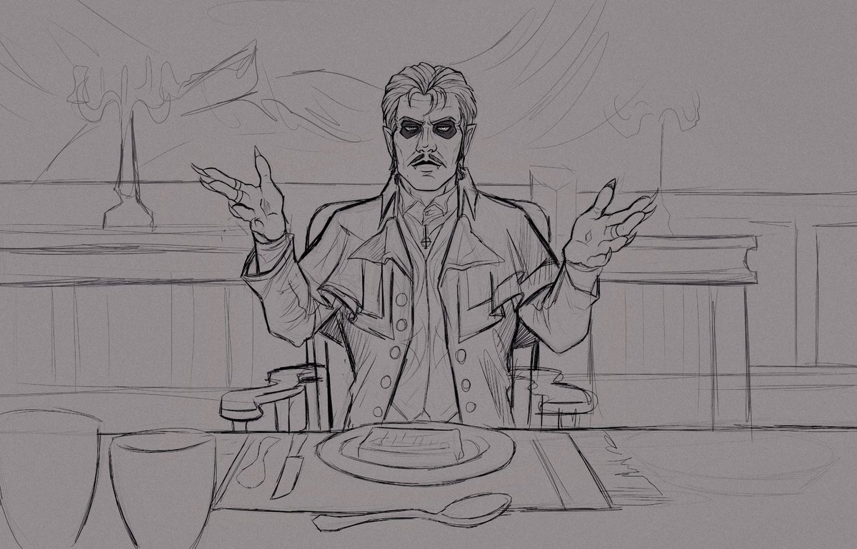 I was watching Dark Shadows a while ago and had the idea to draw copia as barnabas 👀 (this is still a wip tho!)