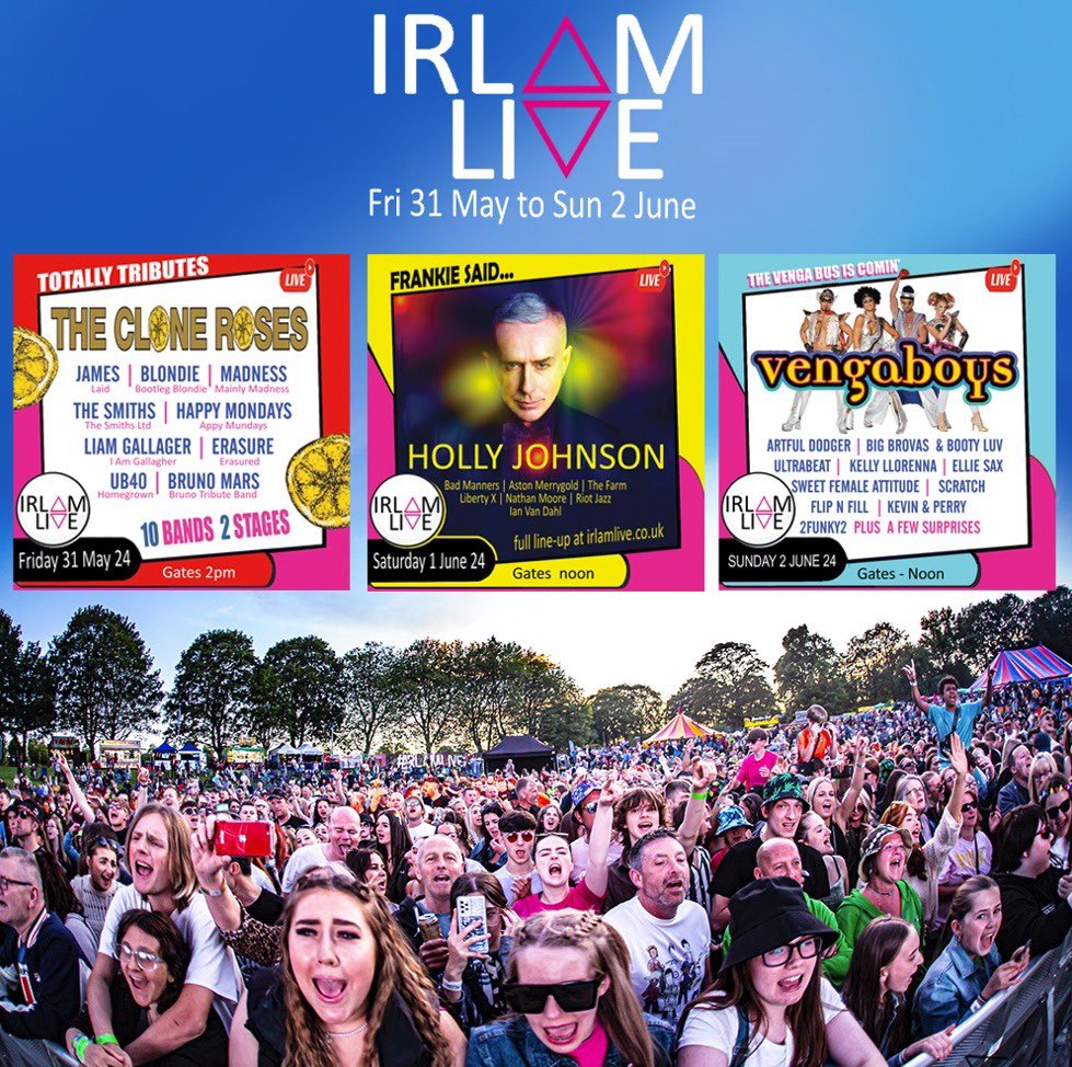 The @IrlamLive festival returns on May 31st kicking off with huge Totally Tributes’ day with the brilliant @thecloneroses headlining & bassist MIKE BAGSHAW joins Andy Snowden on the #StageAndScreenShow 🏴󠁧󠁢󠁷󠁬󠁳󠁿 From 12pm on 105fm, smart speakers, @TuneIn app or Calon.fm