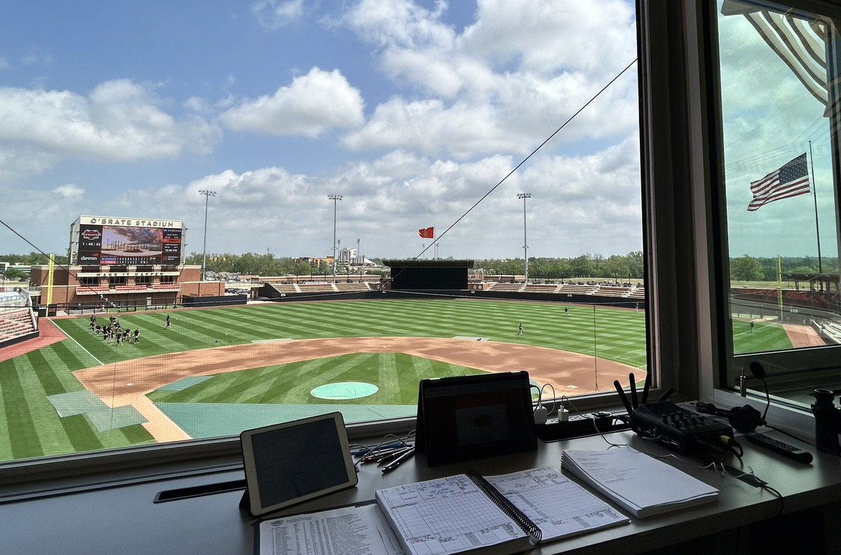 Back at the ballpark for a nice long day on the @BYUBaseball headset. Tune in to the Cougs and Oklahoma State Cowboys as they play two at O’Brate Stadium, starting at 1 pm MDT on @byuradio 107.9 FM, BYUradio app, BYUradio.org; watch/sync up on Big 12 Now on ESPN+.