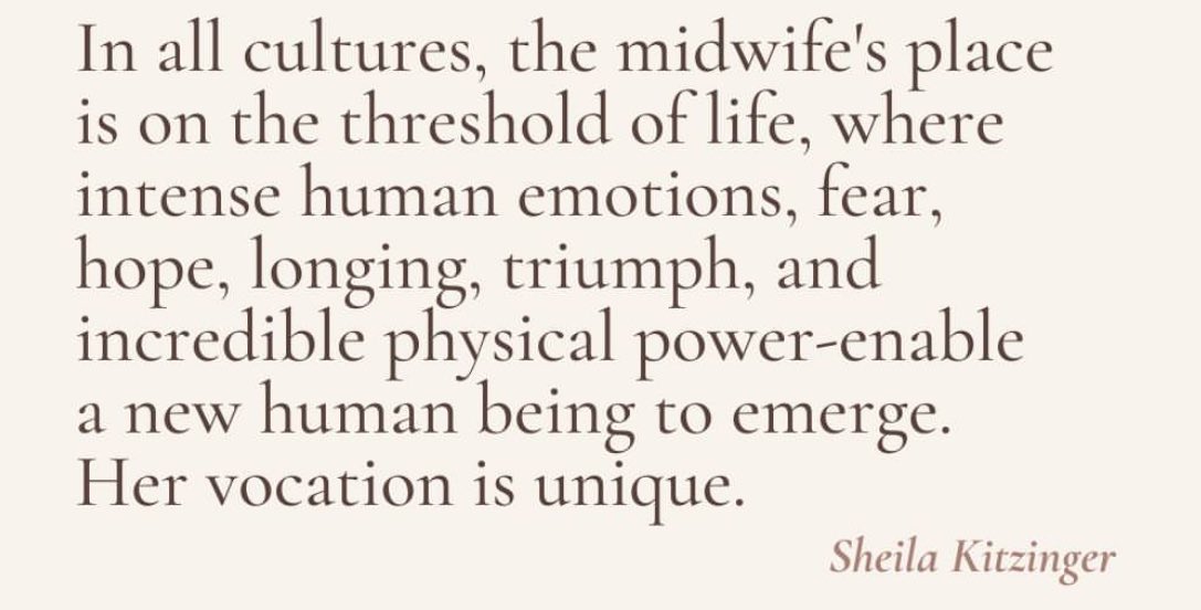 International Day of The Midwife will soon be upon us again. How fast the years goes by… my 1st baby will be at high school now! Sharing an absolute truth from Sheila Kitzinger.