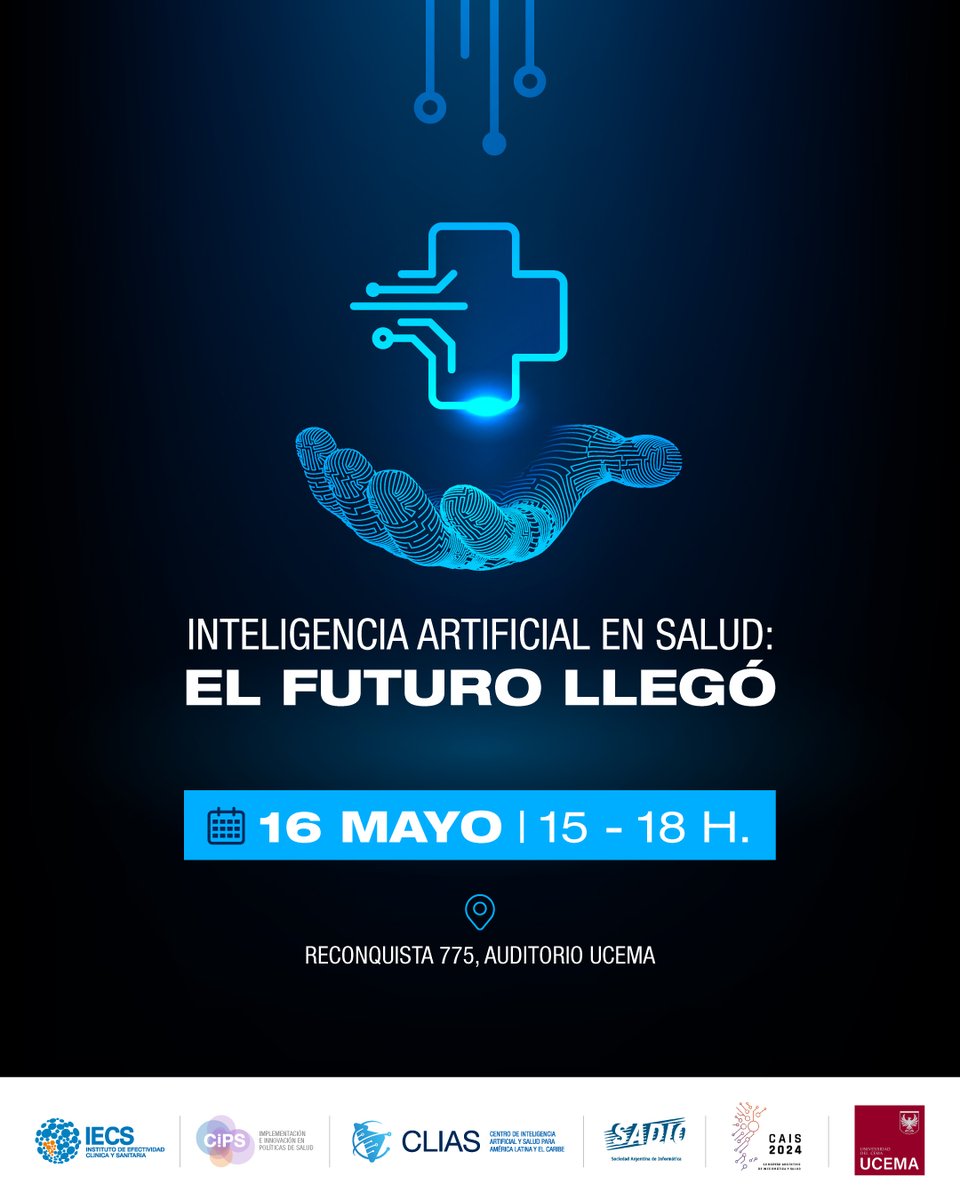 🙋🏻‍♀️👩🏻‍🔬¿Cuál es el rol de la inteligencia artificial en salud pública? ¿Cuáles son las experiencias que ya se están llevando adelante? ¿Y las políticas públicas?

¡No te pierdas el evento que estamos organizando!

Más información e inscripciones aquí ⤵️
bit.ly/EventoIAySalud