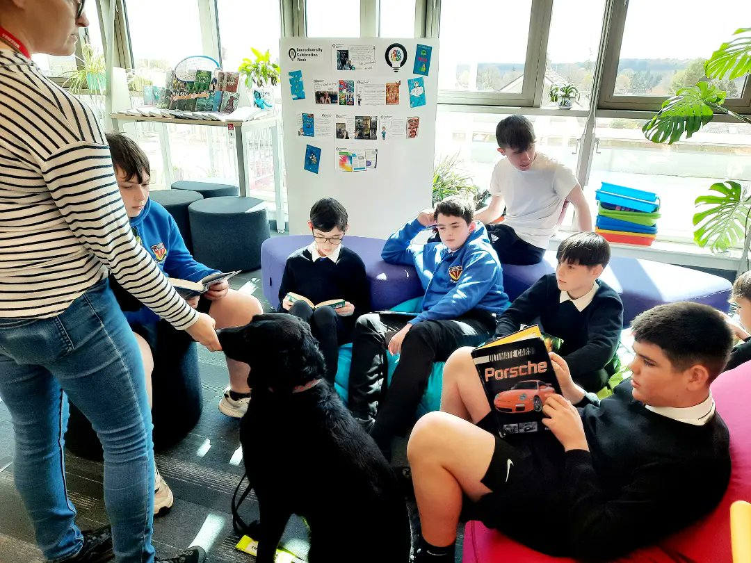 BrechinHighLib's tweet image. Fantastic to have Mrs Cameron and Apple back for more Literacy Friday reading, and chillaxing.
Really, the best day of the week!
#Therapet #ReadingForPleasure #ProudToBeBrechin @CanineConcern