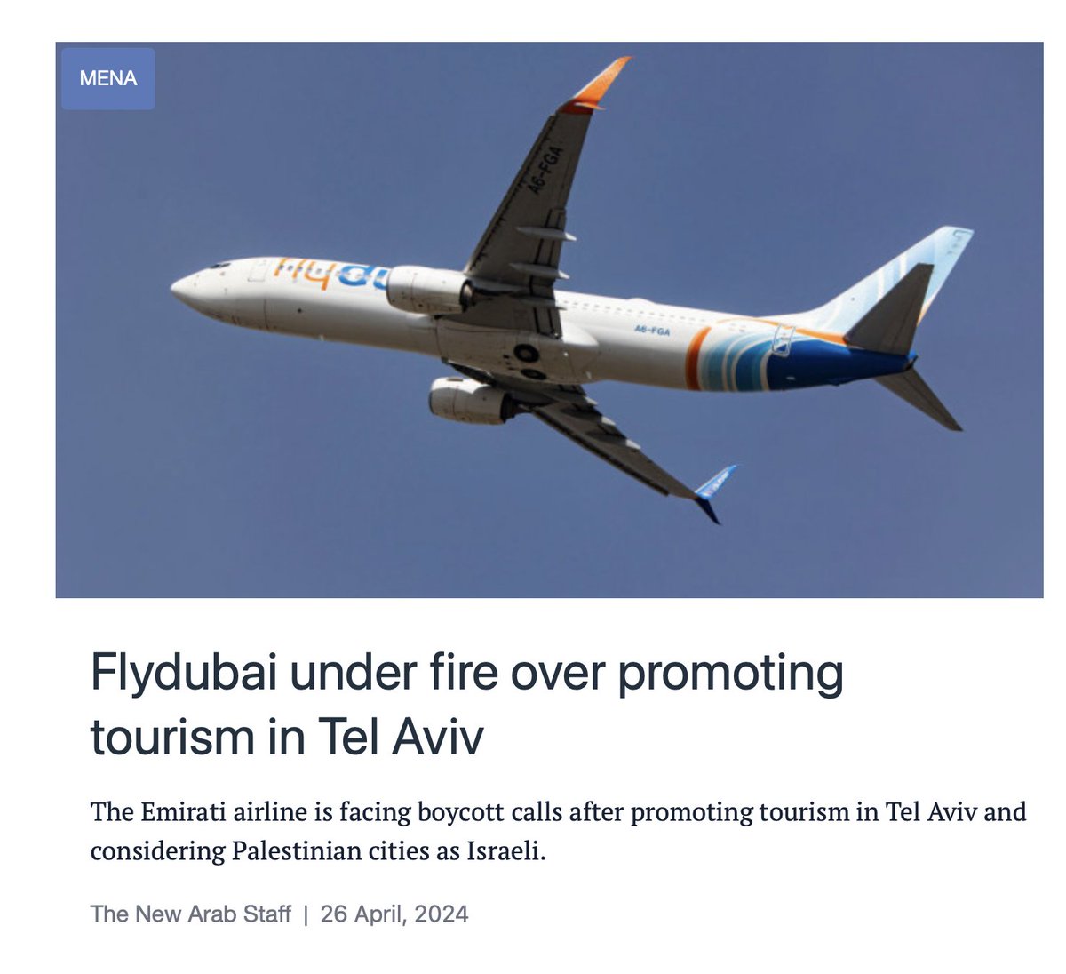 Nasty Radical Islamism never dies @The_NewArab #FlyDubai #TelAviv #Israel #tourism