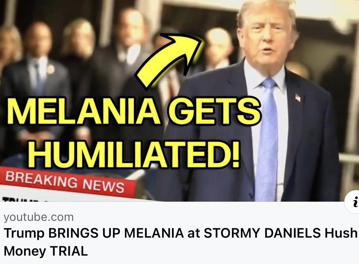 BREAKING VIDEO:🚨 Trump just brought up his wife Melania at his affair hush money case! Big mistake… Click here to watch the video: youtu.be/uebGcvpW5sQ?si…
