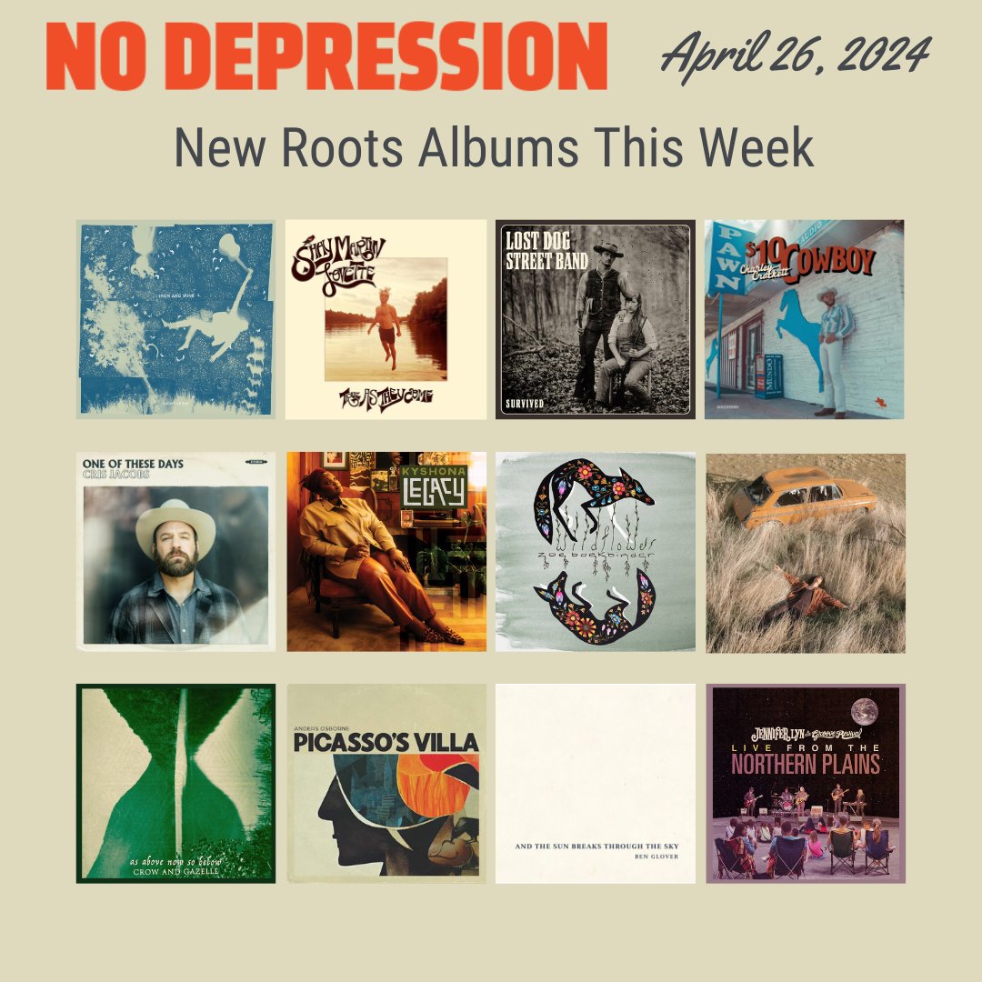 #newmusicfriday 💫 Featuring @CharleyCrockett, @CrisJacobsMusic, @IronAndWine, @kyshona, @LAWRENCEROTHMAN, @zoeboekbinder, + many more! Scroll to the bottom of our homepage for a list of artists and album titles! nodepression.com