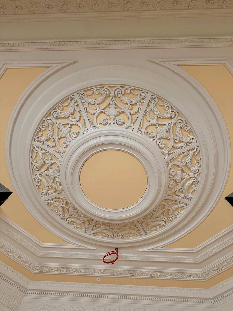 Finishing touches to the VIP entrance ceiling - it looks amazing! @HeritageFundNOR