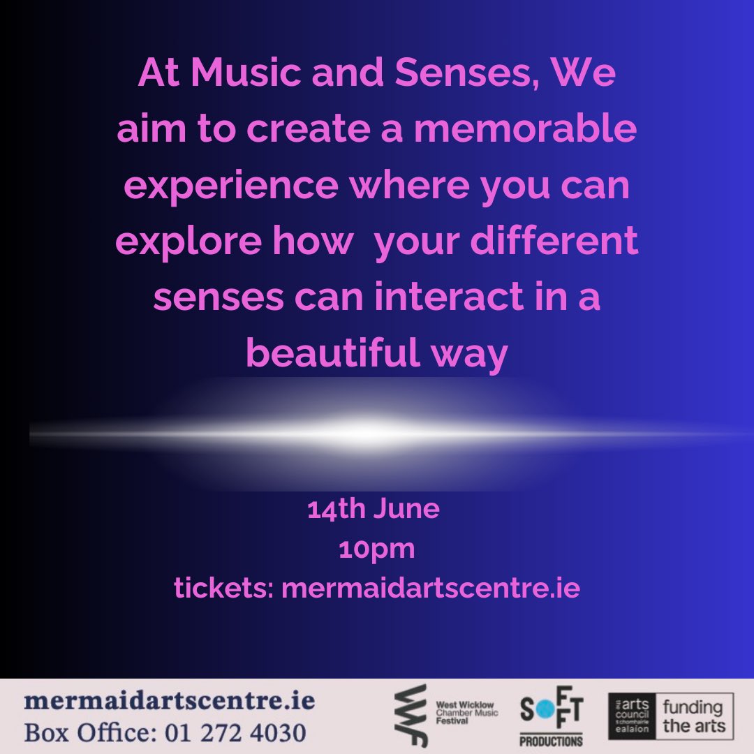 What is Synesthesia and what has it got to do with Music and Senses at @mermaidartscentre? 📅Save the date 🗓️Friday, June 14th 🕙10PM 🎭@mermaidarts, Bray 🎟️ mermaidartscentre.ie/whats-on/event… Funded by the @artscouncil_ie & @DeptCultureIRL under the Night Time Economy programme.