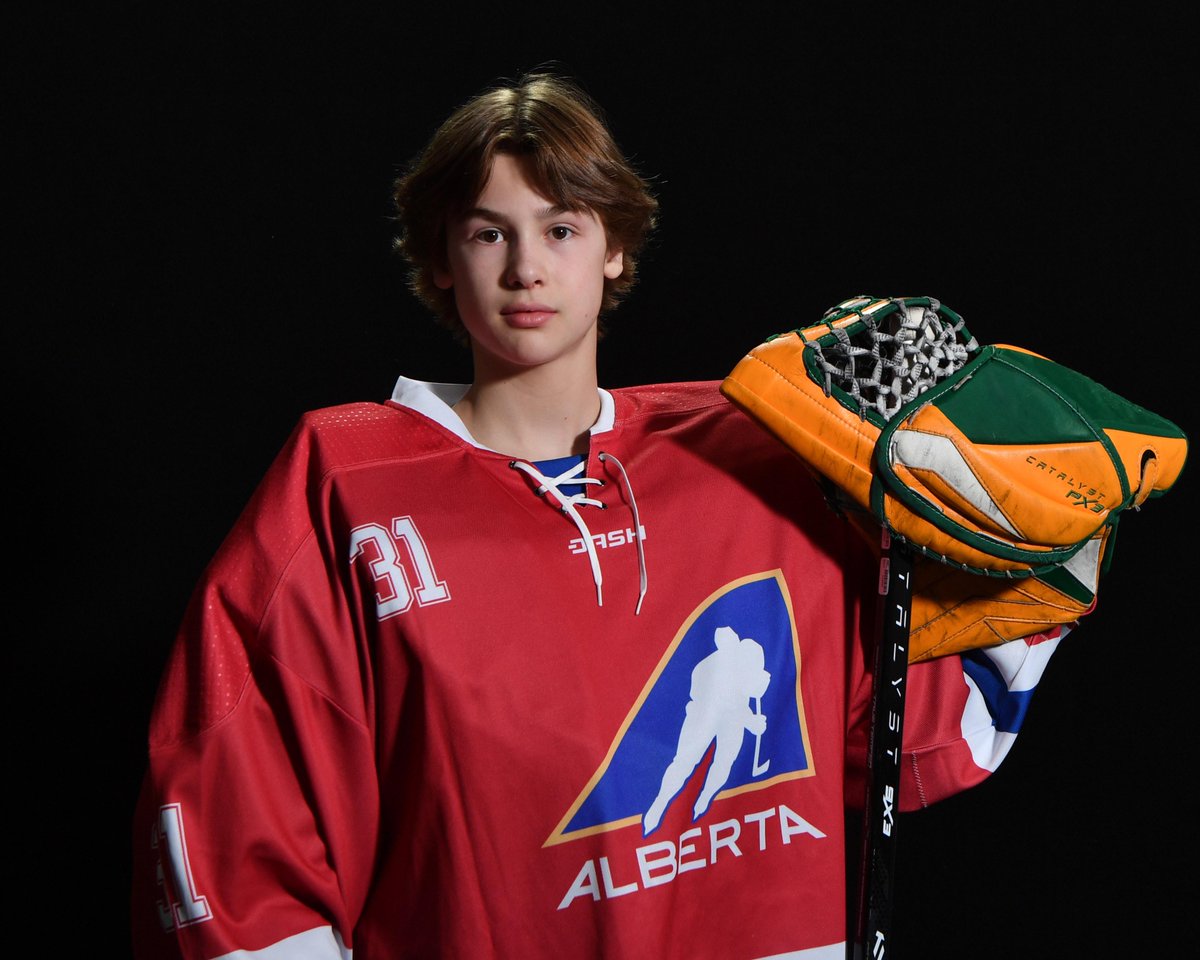 Players of the game for Alberta Gold vs Alberta Red presented by @TheWHL: Alberta Gold: #31 Matthew Coyle Alberta Red: #31 Rail Schollar 📸: LA Media #ABCup | #AlbertaBuilt