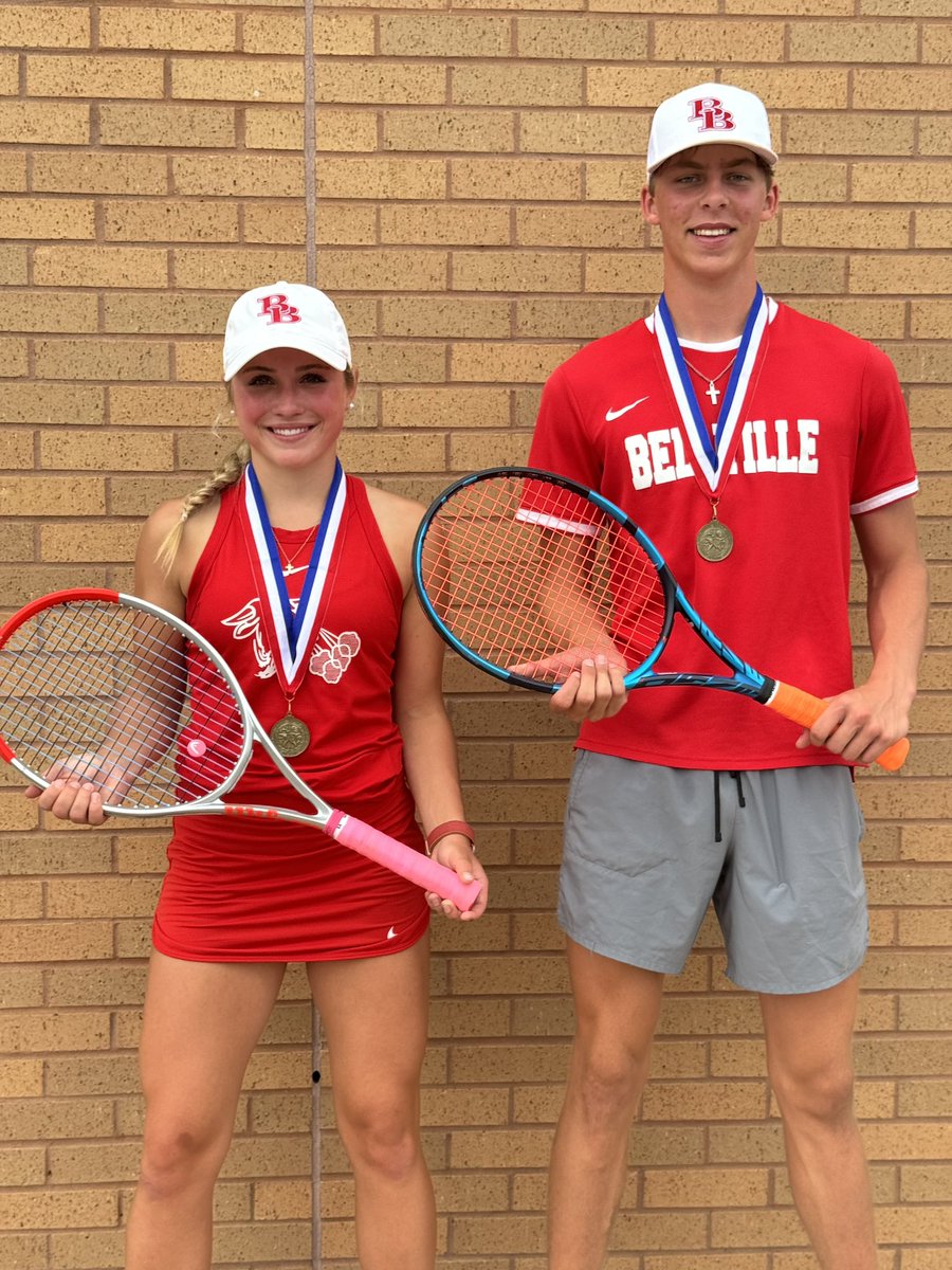 Congratulations to Caydence Lischka & Cade Witte on winning the District 25-4A Championship in Mixed Doubles 2024!!