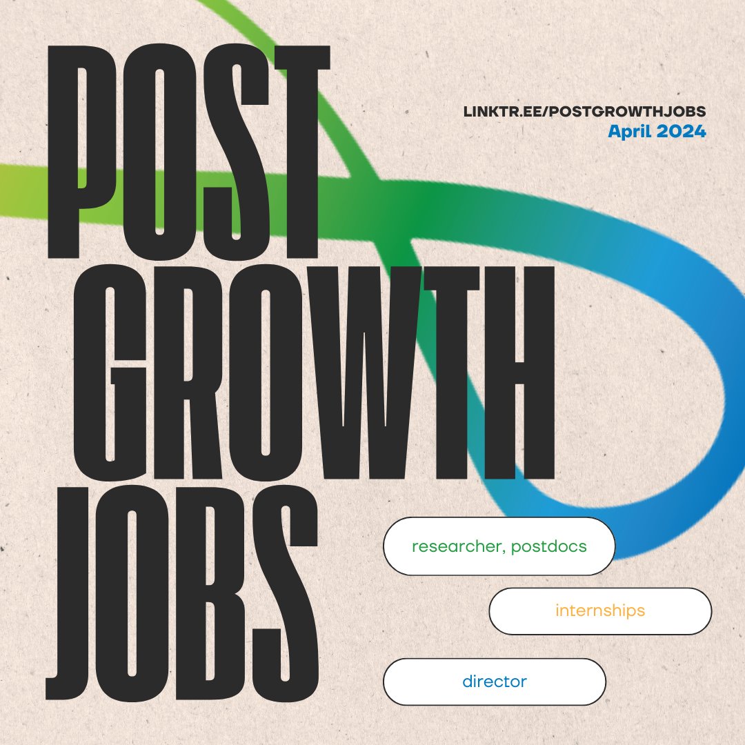 New additions made to the #postgrowth jobs board for April 2024! Share & tag those building a world beyond capitalism: linktr.ee/postgrowthjobs✊

#hiring #jobs #degrowth #neweconomy @SierraClub @RSFSocFinance @1000currents @ECOLISE @NewEconomics @HonorTheEarth @MongabayOrg