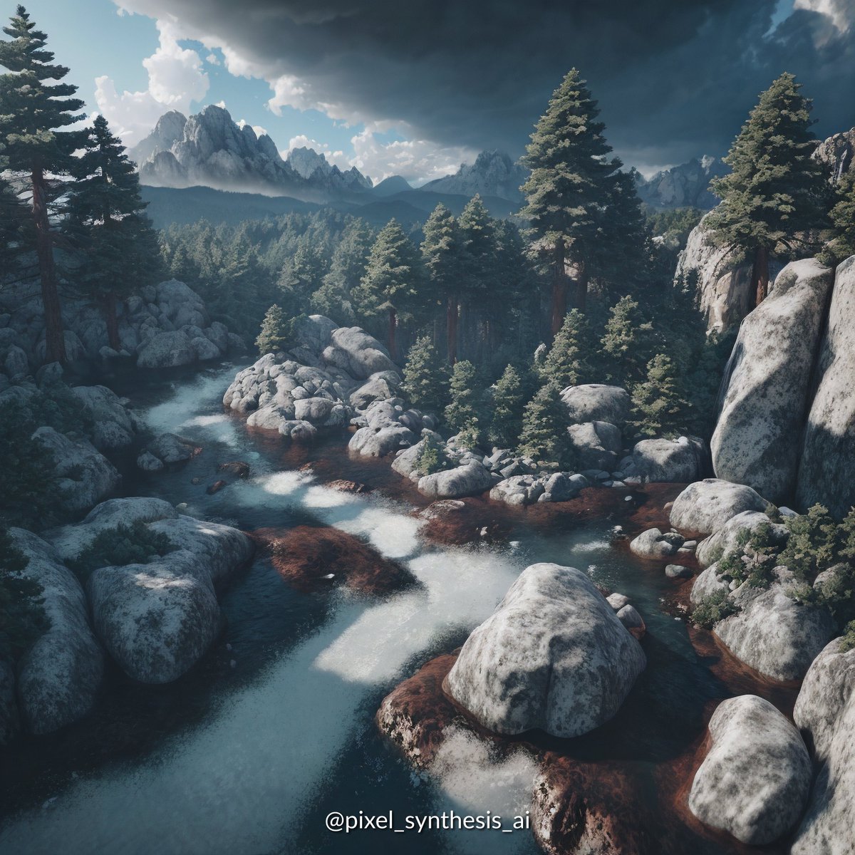 Behold the captivating beauty of the overcast day, imagined by AI 🌲🏞️☁️.
#aiart #aigenerated #aigeneratedart #stablediffusionart #sdxl #huggingface #openai #chatgpt #civitai #airender #digitalart #masterpiece #aiimage #aiimagery #fountain #landscape #terrain #waterfall #nature