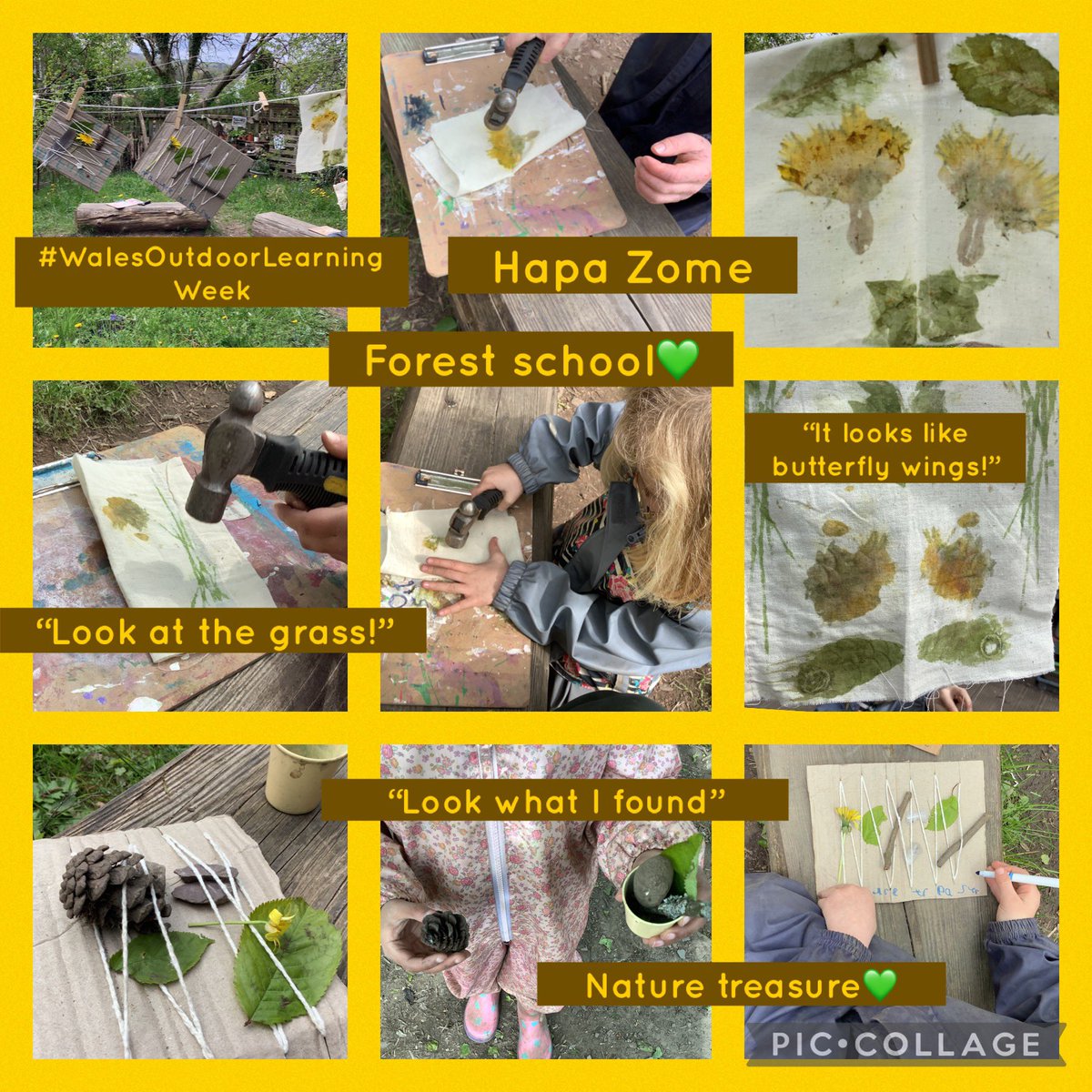 Dosbarth🦔had such a lovely afternoon creating Hapa Zome and collecting nature treasures💚It’s been wonderful to celebrate #WalesOutdoorLearningWeek we recognise how important outdoor environments are to our children and the huge benefits it brings to our children wellbeing #OL