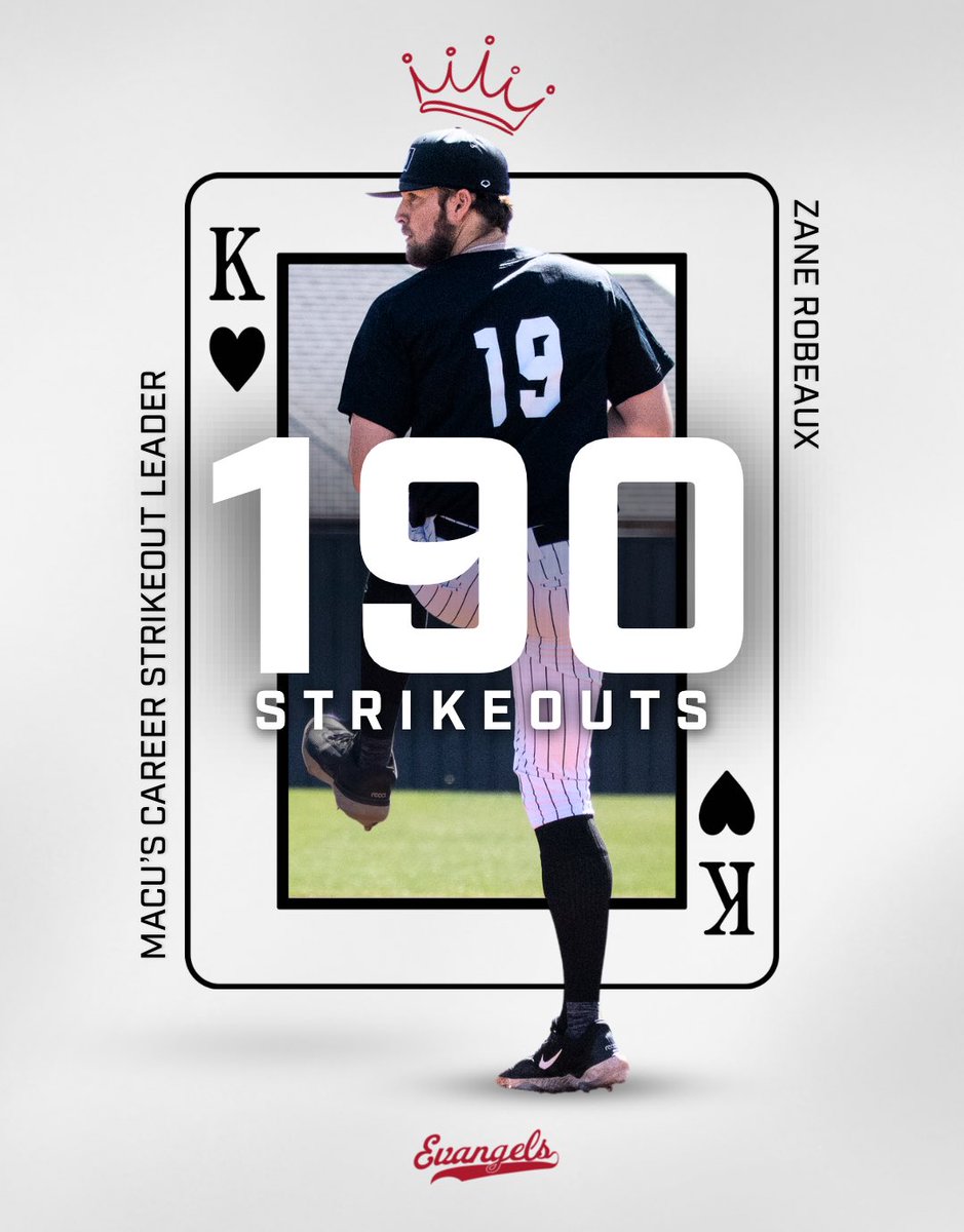 BSB: <a href="/MACU_baseball/">MACU Baseball</a> NEW STRIKEOUT LEADER 🔥

Congratulations to Zane Robeaux on getting his 190th career strikeout!

#macuproud