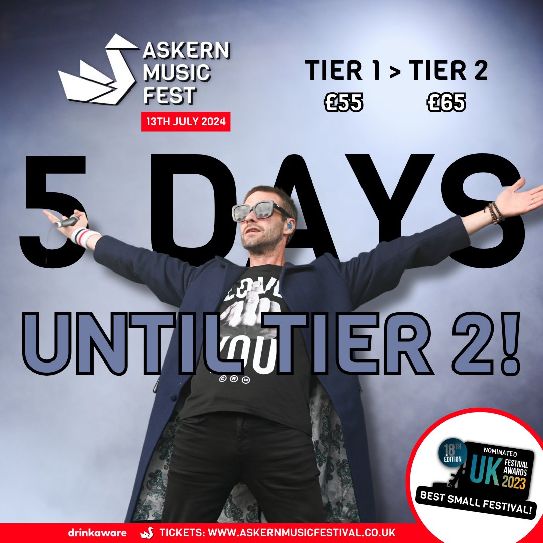 Tier 2 is on the way! 🚨 Only FIVE MORE DAYS to go until prices increase.

Who's already secured their tickets to witness @tommeighanHQ shut down the Main Stage for the second year running? 👇 

#Askern2024