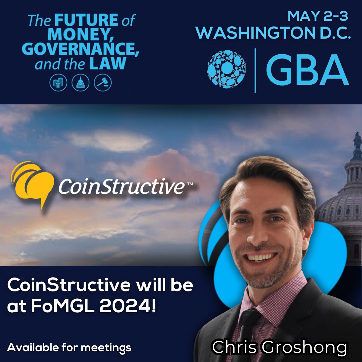 🚨 Conference Alert 🚨 #GBA #FoMGL 📅 May 2-3, 2024 🗺 Washington D.C. @djkinkle will be in #DC to talk shop with #policymakers and innovators. There's plenty more stops for @CoinStructive in #May, so send a #DM to catch us while we're in town.