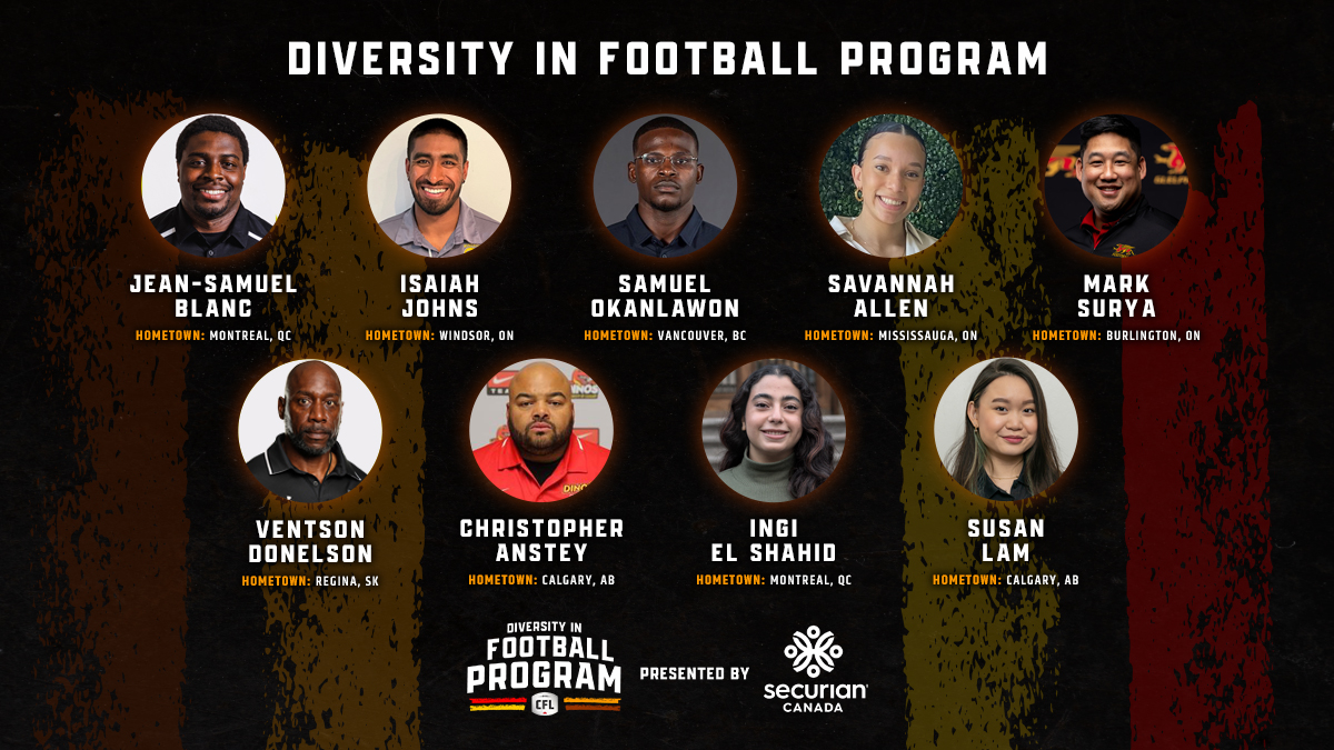 Congratulations to the nine participants selected for the third annual Diversity in Football Program presented by Securian Canada! 🗞️: bit.ly/4bdXrT6 | #CFL