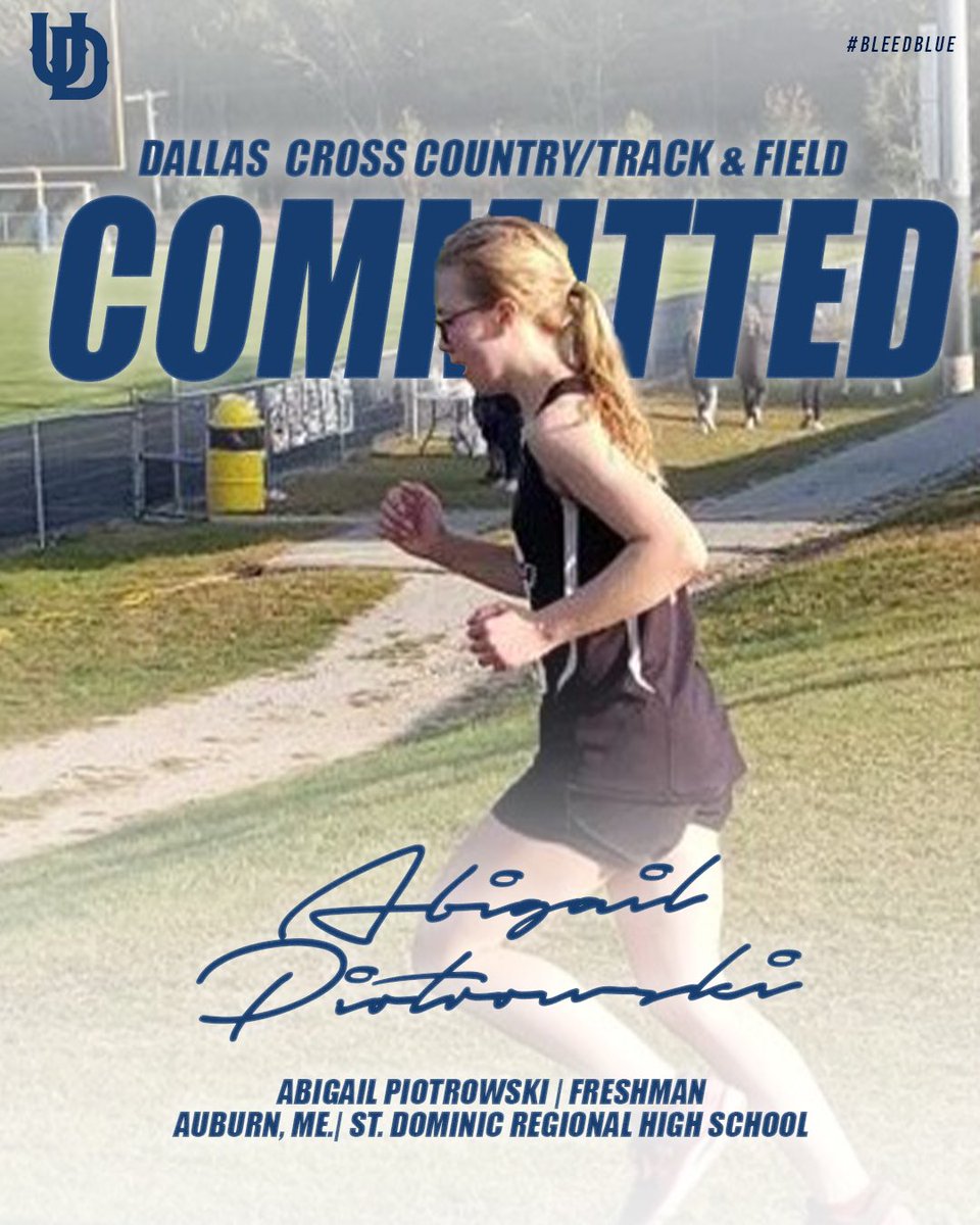 Welcome aboard Abby Piotrowski all the way from Auburn, Maine. A devout Catholic, UD was one of her main choices. She is also VERY highly academic. She will fill in nicely with the xc/track programs. <a href="/UDallasSports/">UDallas Crusaders</a> <a href="/UofDallas/">University of Dallas</a> <a href="/TexasXCCoaches/">CCCAT</a> <a href="/TTFCA/">TTFCA</a>