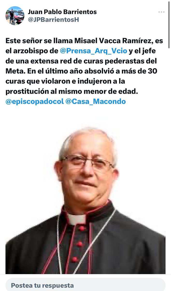 @Prensa_Arq_Vcio @Prensa_Arq_Vcio  @episcopadocol  @Pontifex_es  @DirICBF  está denuncia es sería esperamos acciones! Basta de proteger a los pedreastas  gracias @Casa_Macondo !