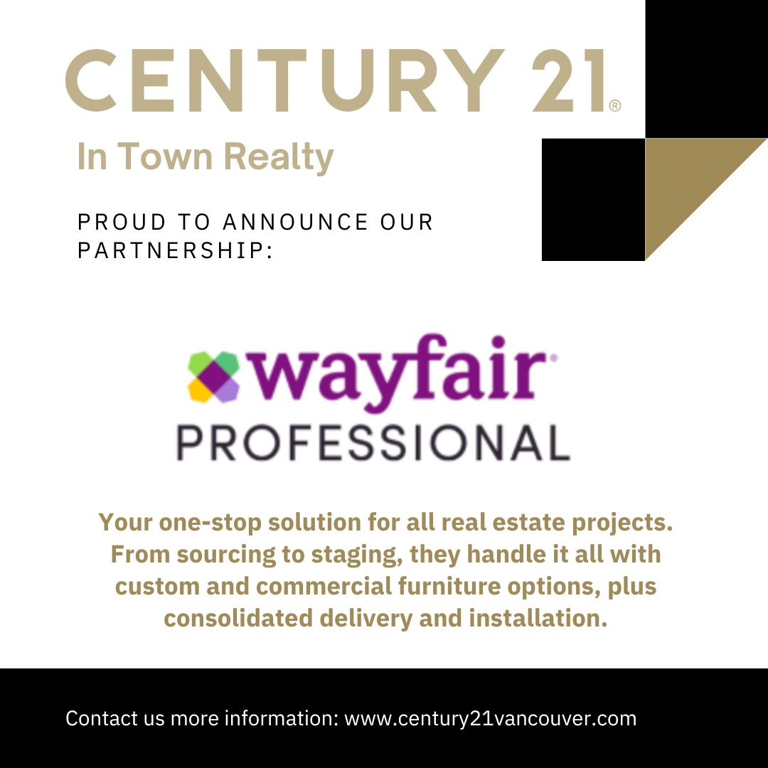 Explore the Rewards of Being a CENTURY 21 In Town Realty Agent: C21 PARTNERS ✨

Join our team and unlock exclusive partnerships for you and your clients.

Visit 🌐century21vancouver.com/careers

#Century21 #Century21inTownRealty #Century21Vancouver #WayFair #WayFairProfessionals