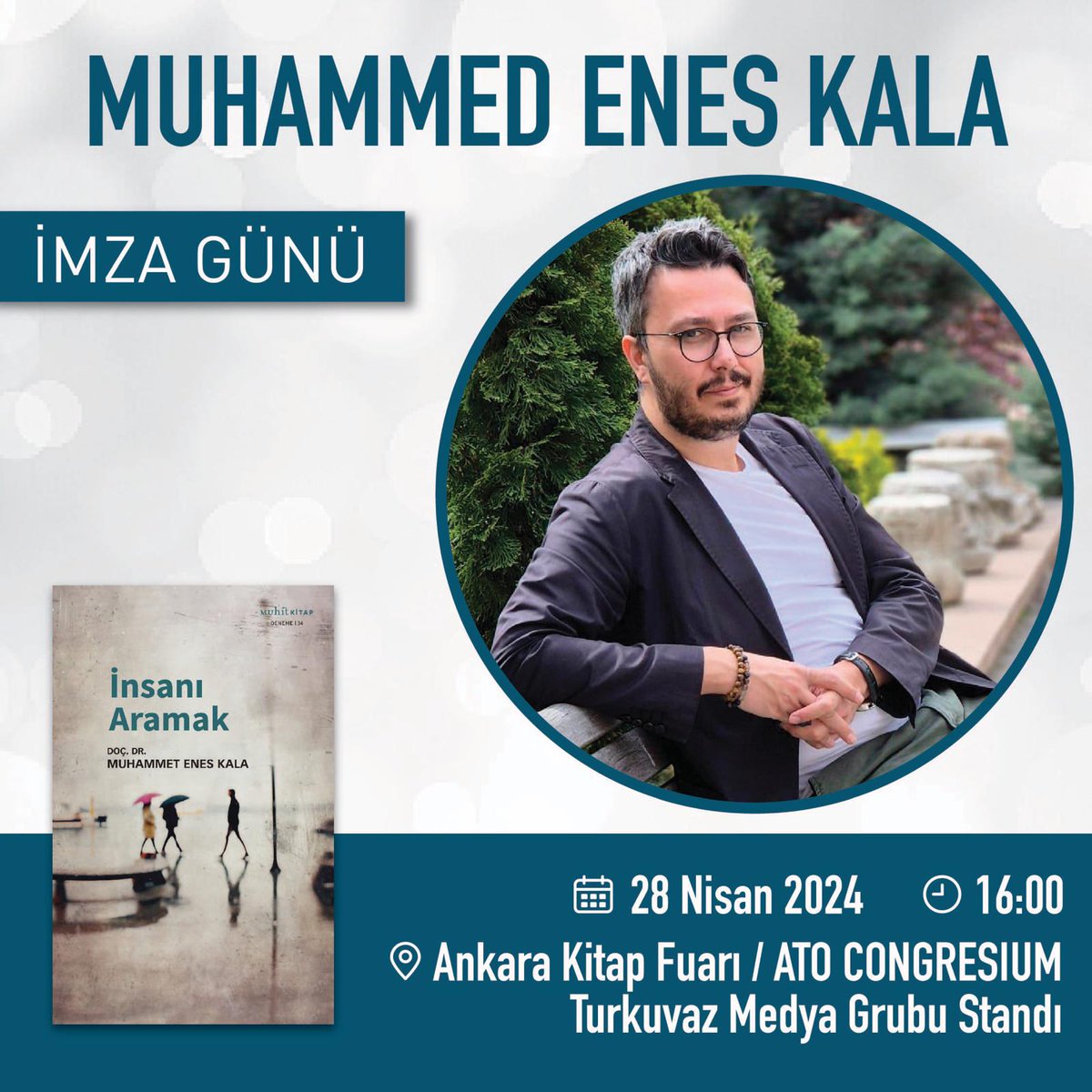 Yazarımız Muhammet Enes Kala, 28 Nisan Pazar günü Ankara Kitap Fuarı'nda okurlarıyla buluşacak. İmza günümüze tüm okurlarımızı bekleriz.