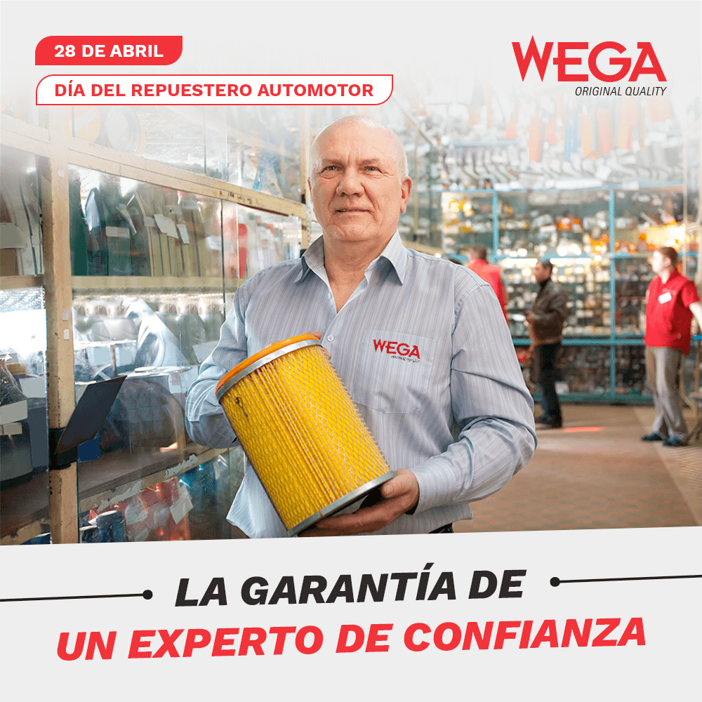 En el día de hoy queremos enviar un afectuoso saludo a todos los repuesteros que ofrecen la línea más completa de filtros del mercado para darle lo mejor a sus clientes. 🙌🏼 Ustedes también son una parte importante de #Wega. ¡Feliz día! ❤️

#FiltrosWega #DíaDelRepuesteroAutomotor