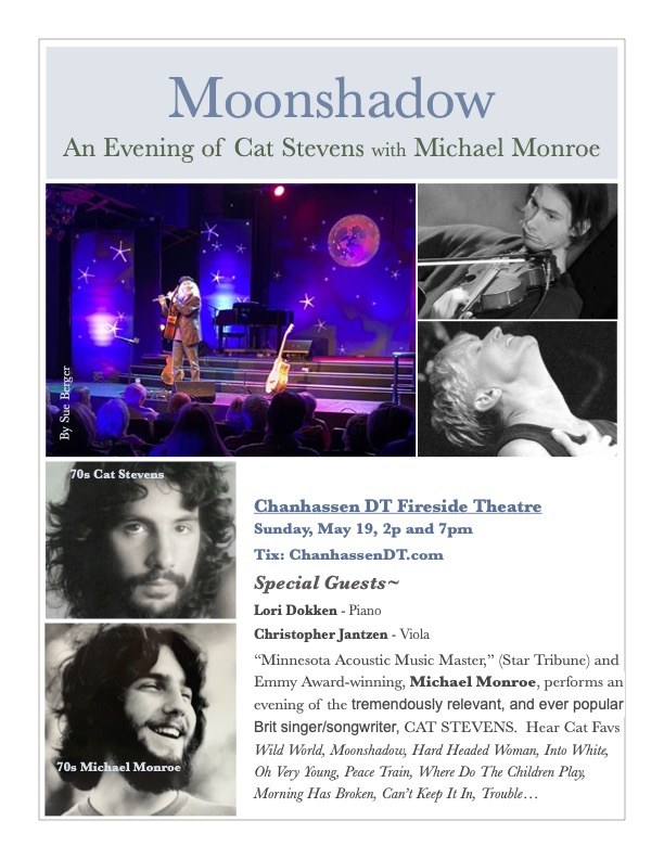 Few Tix available for 2p and 7pmconcerts! TIX: michaelmonroemusic.com/event/moonshad… #acoustictunes #gordonlightfoot #70s #simonandgarfunkel #carolking #catstevens