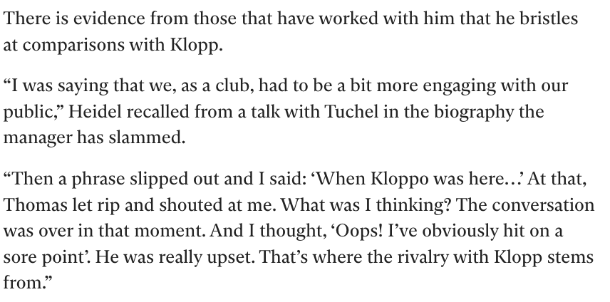 One of the recurring questions has been if Thomas Tuchel followed Jürgen Klopp in at Mainz and Borussia Dortmund, why not at Liverpool? The testimonies of people from those two clubs (from a 2021 article examining their shared route) might help explain it.