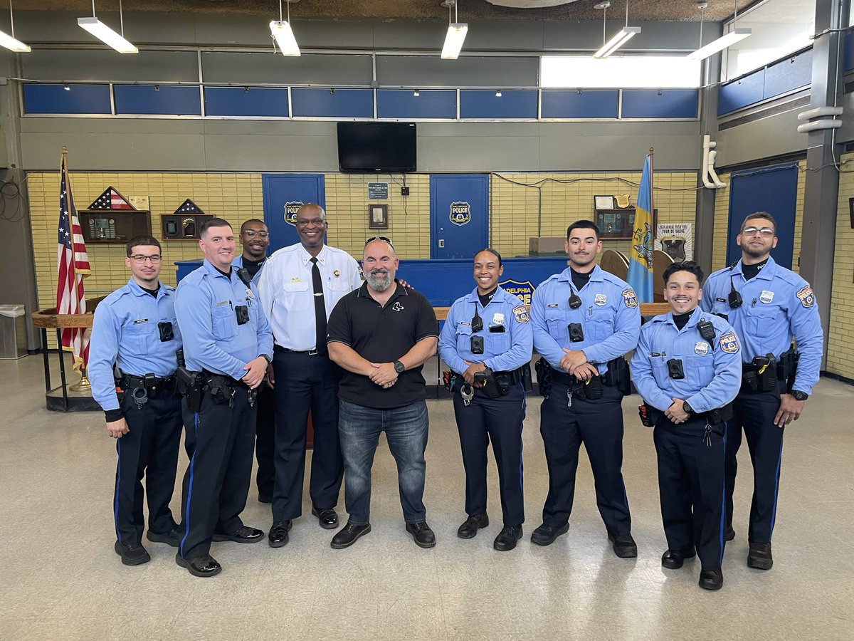 Visiting the @PhillyPolice , huge appreciation for the work they do. Honoring those that made the ultimate sacrifice. I’m humbled by these trips. And-meeting the @PPD22Dist cops right out of the academy-they r the future. Pass the torch to the next gen. More later re this trip…