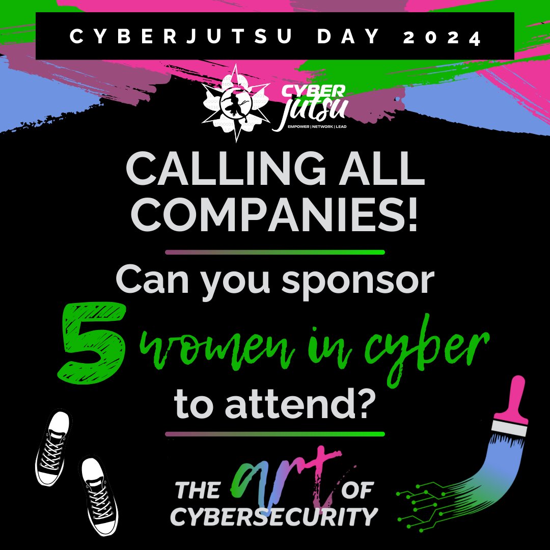 WSC aims to give 50 trailblazing women a scholarship to attend #CyberjutsuDay2024. Will your company seize the opportunity to sponsor 5 remarkable women? Your sponsorship not only supports a great cause but also gives you a say in our discussions & topics. womenscyberjutsu.org/page/cyberjuts…
