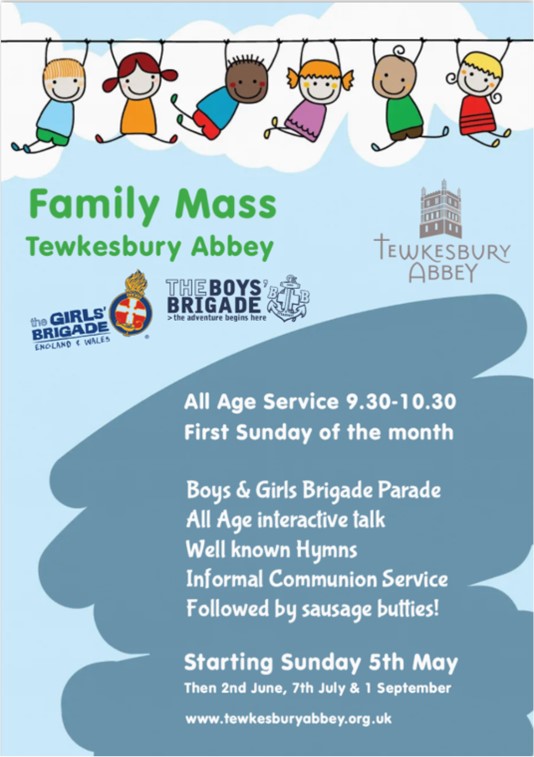 Announcing our new all age service starting on 5 May This will be an informal service communion service where anyone who wishes to, can come to receive the bread and wine. There will be well-known hymns and, after the service, refreshments including sausage butties.