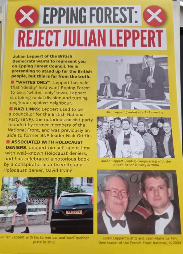 epping_forestLP's tweet image. Thank you to volunteers from HOPE not hate for delivering this important leaflet about far right extremist Julian Leppert who is standing as a candidate in Waltham Abbey North ward.
facebook.com/share/uvSpmzHi…