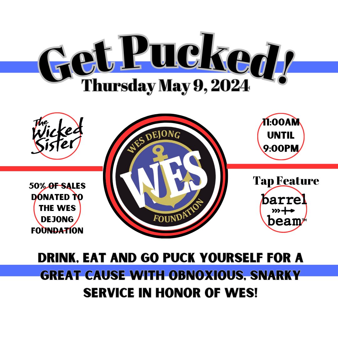 Hey, Sault Ste. Marie. Go have yourself a heck of a Thursday for a good cause! @VisitTheSault @LifeatLSSU @HockeyLSSU @LSSUathletics @WesDFoundation #ilovethesoo #saultstemarie #ssmmi