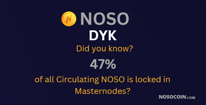Did you know that Noso Masternodes consume 47% of circulating supply, 3.8M coins, are locked, leaving just 4.2M in circulation. This scarcity boosts investment potential. Join today to shape decentralized finance!