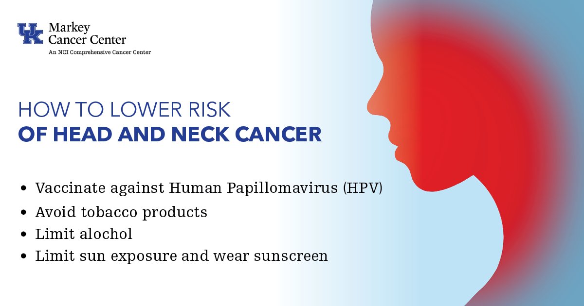 April is head and neck cancer awareness month. Including healthy choices in your life each day can help to prevent head and neck cancers, as well as the HPV vaccine. Here are some #tips on how to lower your risk. Learn more bit.ly/3UqkjJn