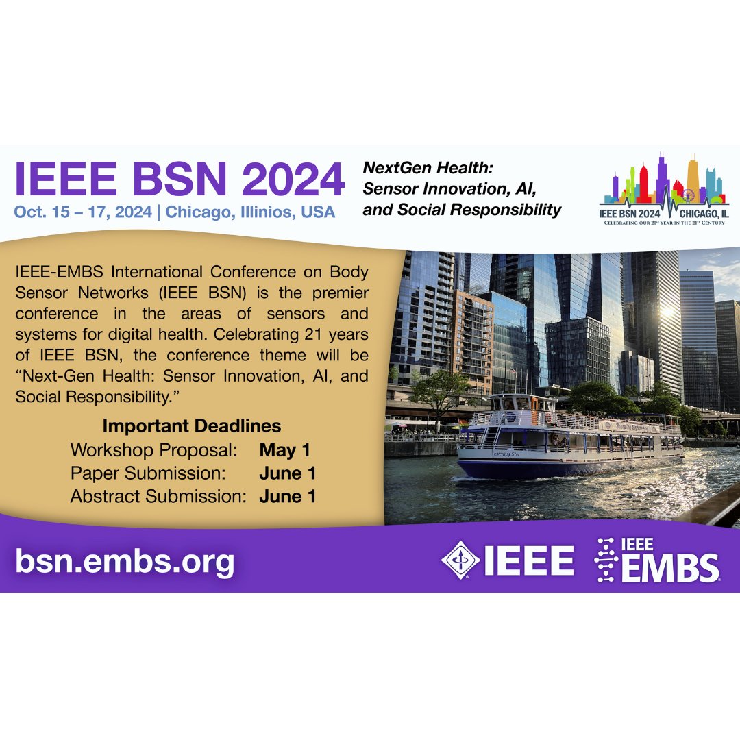 IEEE BSN is still accepting proposals for half-day workshops! Visit bsn.embs.org for more information and submissions details.