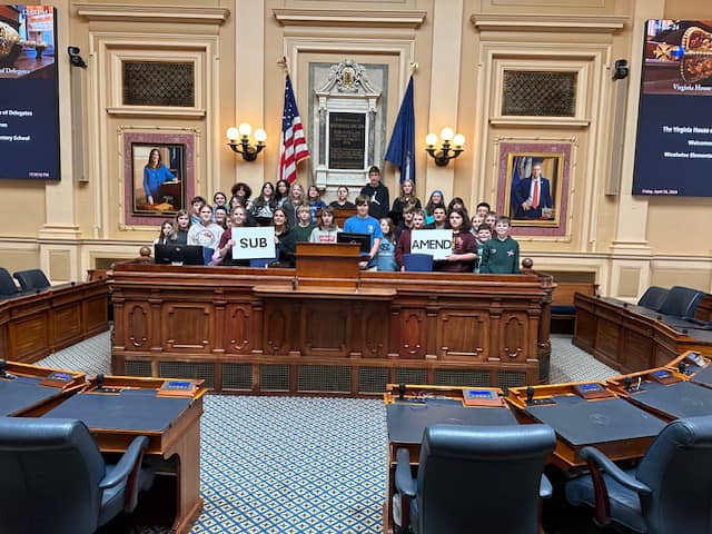 Students from Woolwine Elementary visited the Capitol today and participated in an interactive presentation in the House Chamber. This is a great way for students to learn about the important history of our Commonwealth and have a brief look at how the General Assembly works.