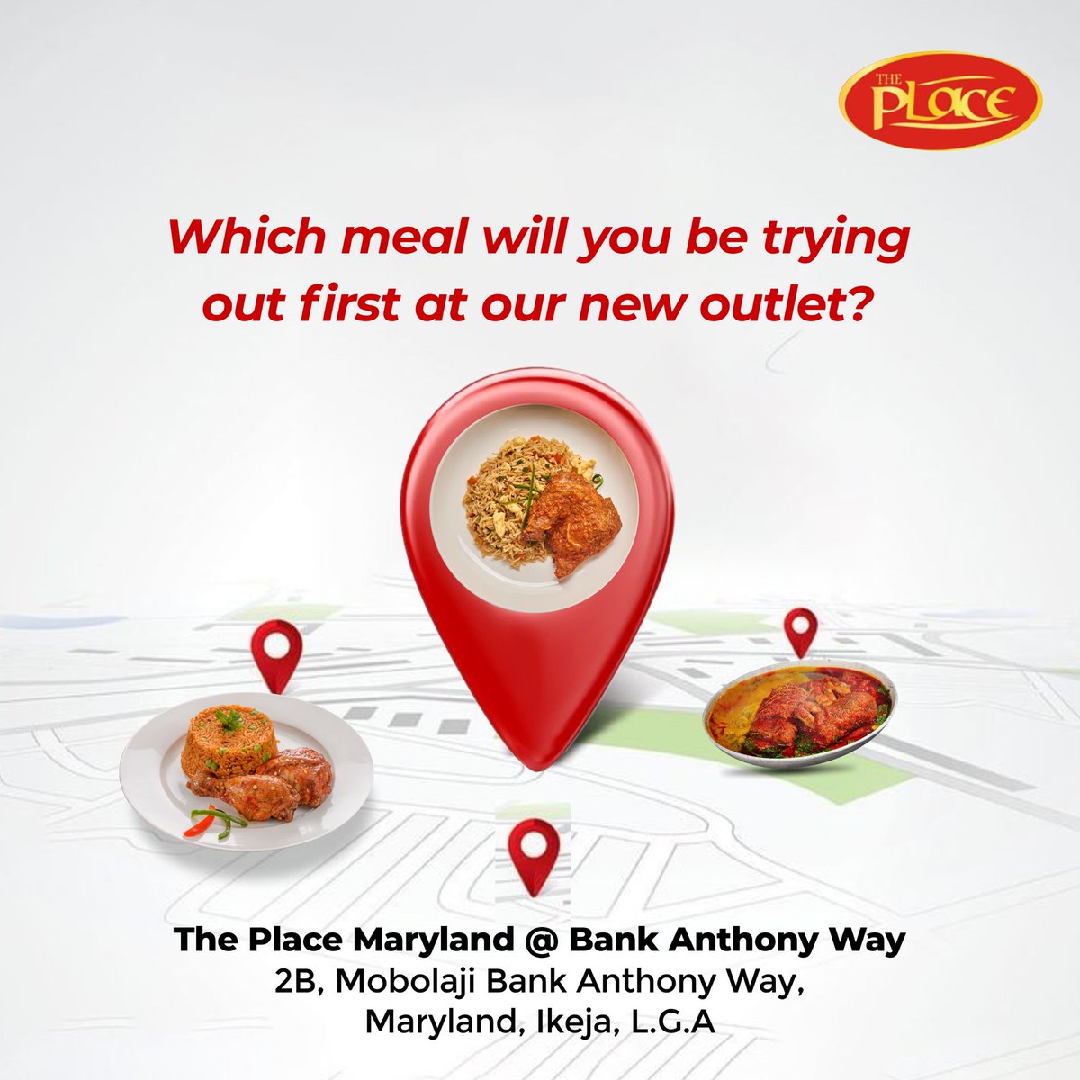 Excited about our new outlet? 

Tell us, which delicious meal will you be devouring first? 

Share your pick in the comments! 🍴

 #NaijaFlavors #TasteOfNigeria #TasteOfMaryland #ComingSoon #FoodieAlert #StayHungryStayTuned #maryland #theplacerestaurant #newoutlet #newstore