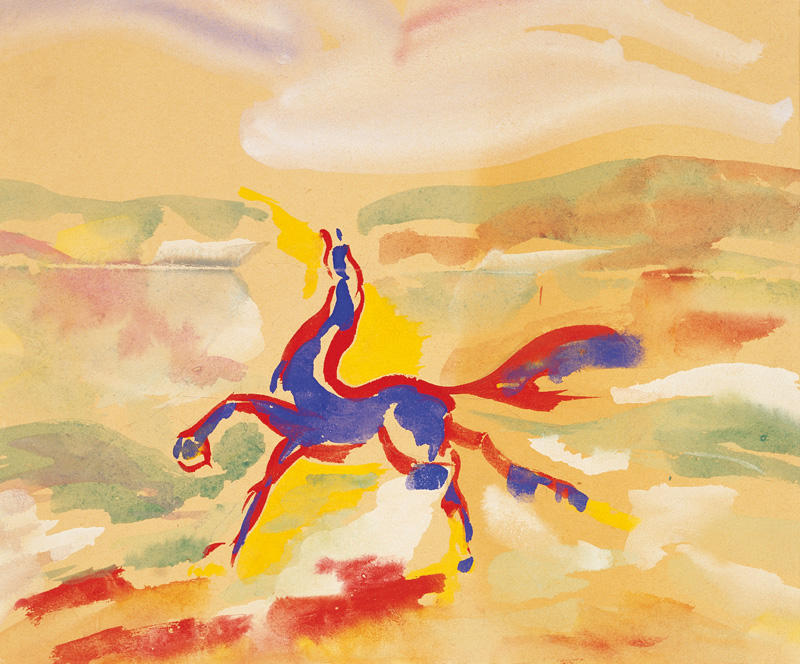 #arts #artlovers #ArteYArt #painting #donneinarte #music Yves Klein - Horse 1949