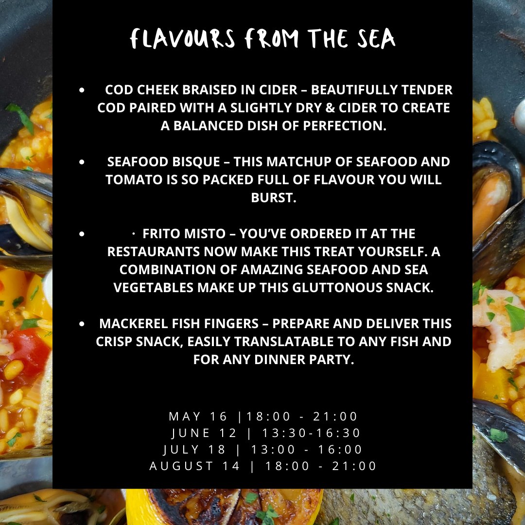 This culinary experience celebrates the diversity and richness of seafood, book your space today to learn new techniques and skills. Booking link in bio.